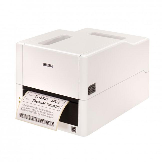 Термопринтер этикеток Citizen CL-E331; LAN, USB, Serial, White, EN Plug