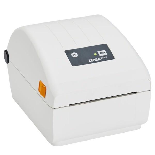  Термопринтер этикеток Zebra ZD230d  (белая версия);  EZPL, 203 dpi, EU and UK Power Cords, USB, Ethernet