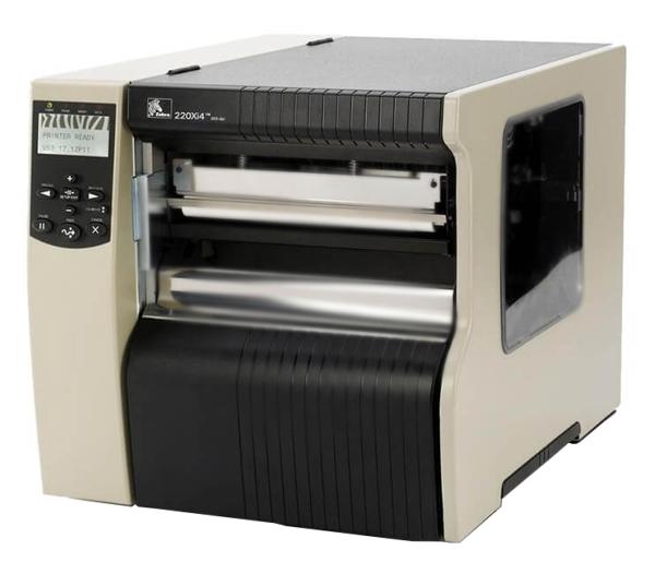 Термотрансферный принтер Zebra 220Xi4 (152 мм/сек, 300dpi, ширина печати 216 мм, Ethernet) с ножом и накопителем